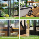 [08X12FT] Large Premium Outdoor Aluminum Polycarbonate Greenhouse With Double Swing Doors (SAK92641) - Saksby Wholesale -Structure Features