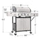 Large Outdoor BBQ Stainless Steel Propane Gas Grill With 4 Burners, 42K BTU (93564712) - Measurement View