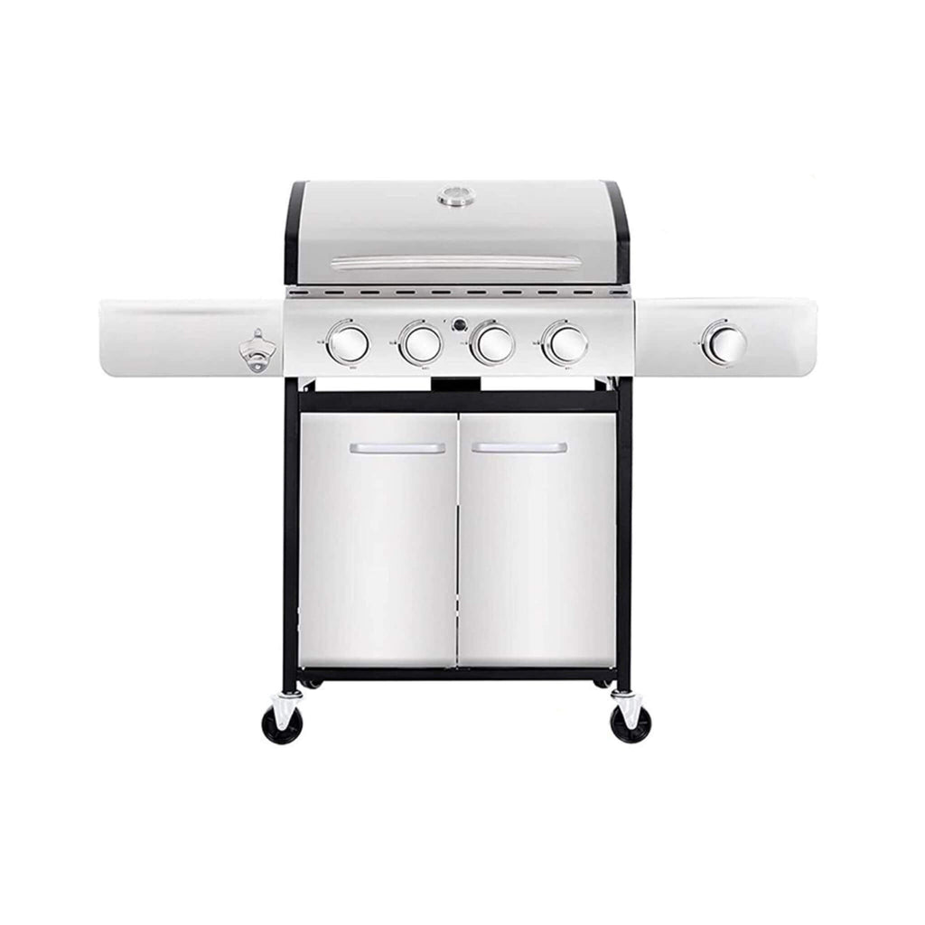 Large Outdoor BBQ Stainless Steel Propane Gas Grill With 4 Burners, 42K BTU (SAK61283) - Saksby Wholesale  - Front View