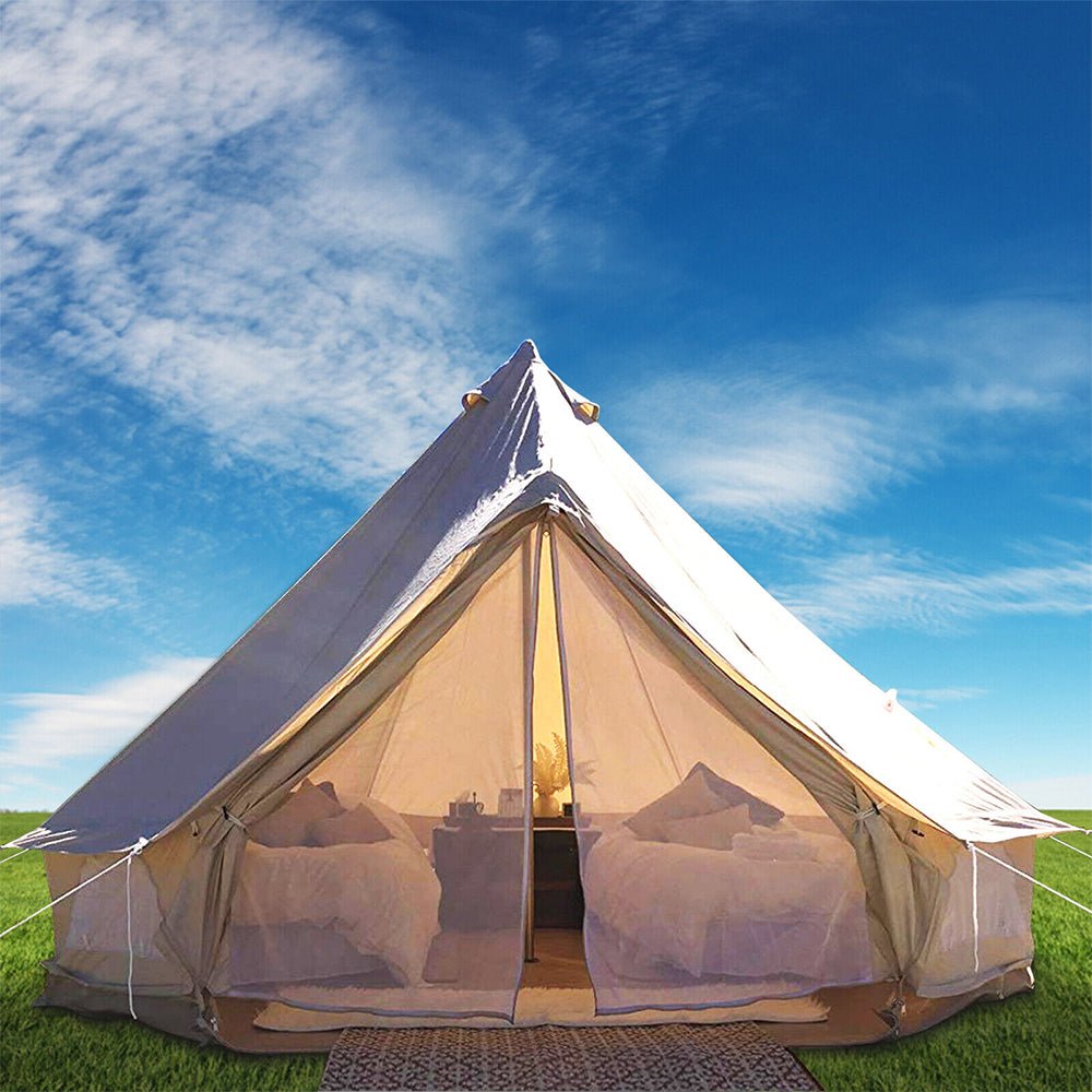 Canvas teepee 2025 tent with stove