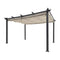 [10x13FT] Large Outdoor Patio Pergola With Canopy & Retractable Sun Shades, Beige (SAK51842) - Saksby Wholesale - Full View