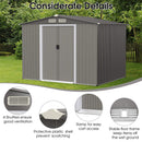 Premium Outdoor Steel Tool Storage Garden Backyard Shed, 8x6' (SAK74185) - Saksby Wholesale - Details View
