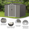Premium Outdoor Steel Tool Storage Garden Backyard Shed, 8x6' (SAK74185) - Saksby Wholesale - Details View