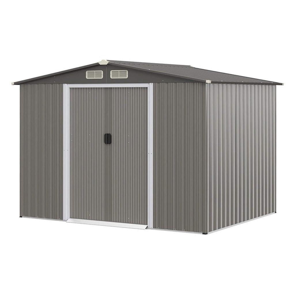 Premium Outdoor Steel Tool Storage Garden Backyard Shed, 8x6' (SAK74185) - Saksby Wholesale - Front Left View
