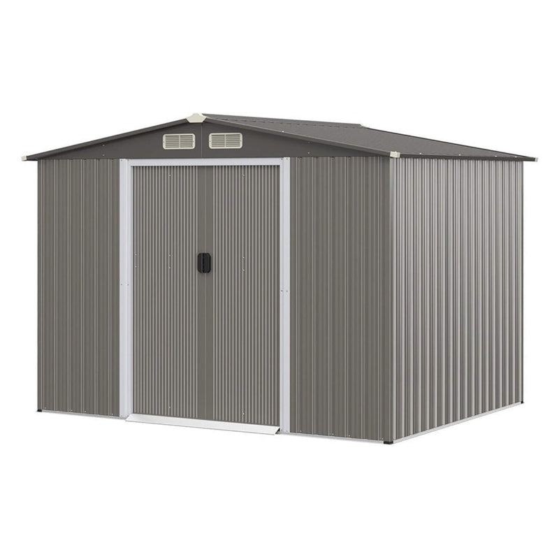 Premium Outdoor Steel Tool Storage Garden Backyard Shed, 8x6' (SAK74185) - Saksby Wholesale - Front Left View