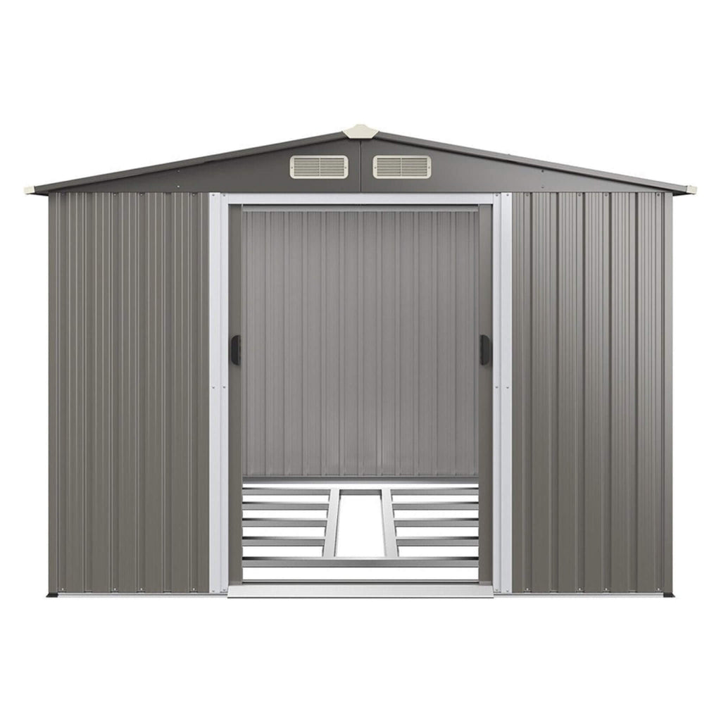 Premium Outdoor Steel Tool Storage Garden Backyard Shed, 8x6' (SAK74185) - Saksby Wholesale - Front View