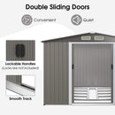 Premium Outdoor Steel Tool Storage Garden Backyard Shed, 8x6' (SAK74185) - Saksby Wholesale - Sliding Doors View