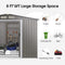 Premium Outdoor Steel Tool Storage Garden Backyard Shed, 8x6' (SAK74185) - Saksby Wholesale - Storage View