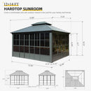 [12X14FT] Alora Veranda Large Heavy-Duty All-Season Steel Top Aluminum Double Roof Backyard Sunroom (SAK97284) - Saksby Wholesale - Dimensions