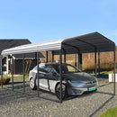 [12X20FT] Alora Premium Modern Heavy-Duty Outdoor Alloy Steel Carport Canopy (SAK91486) - Saksby Wholesale - Front Right Outdoor View