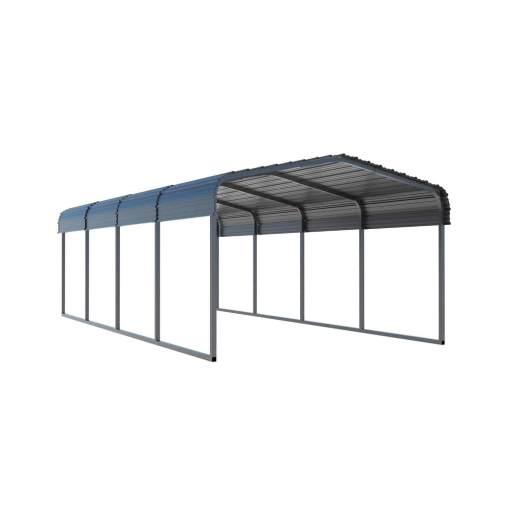 [12X20FT] Alora Premium Modern Heavy-Duty Outdoor Alloy Steel Carport Canopy (SAK91486) - Saksby Wholesale - Front Right View