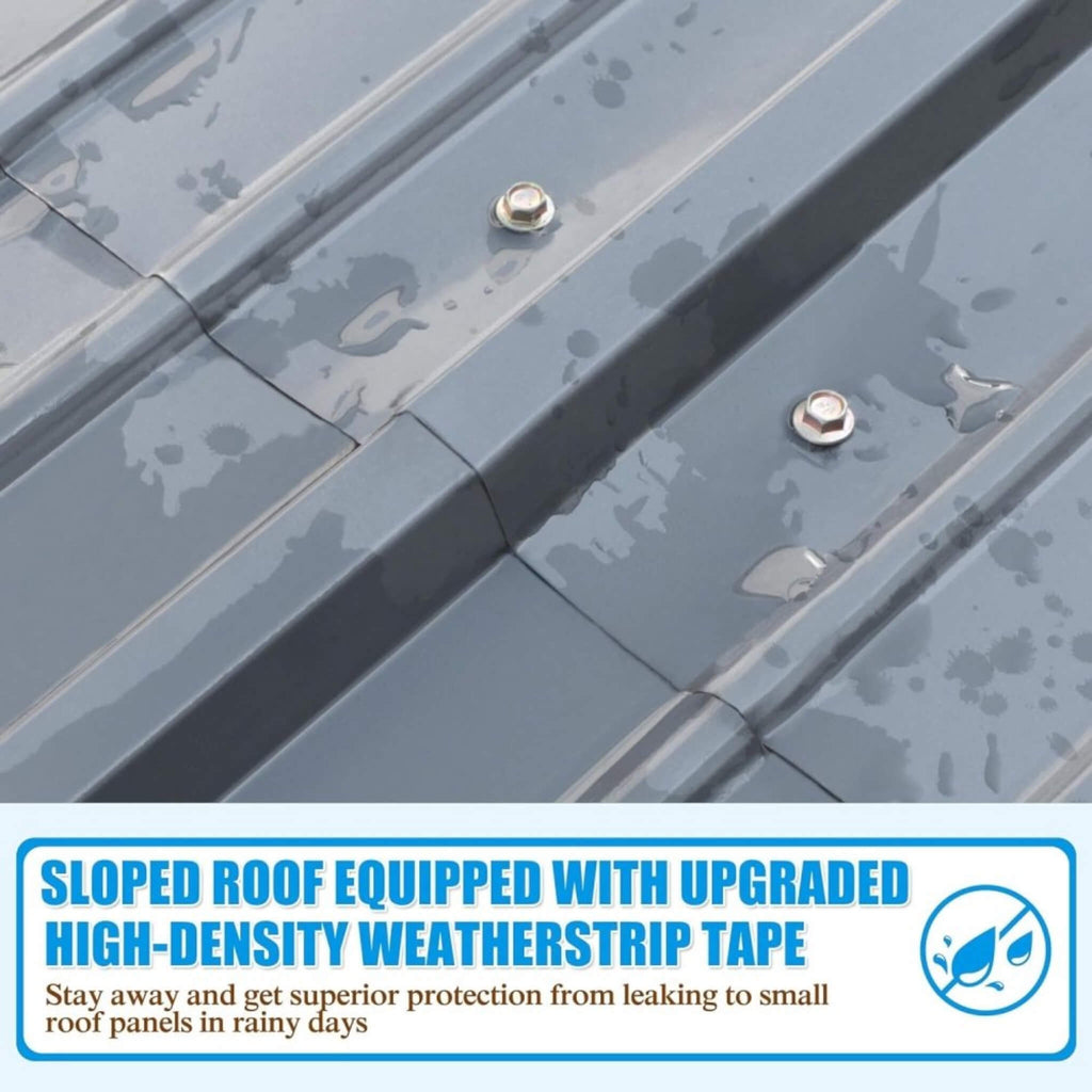 [12X20FT] Alora Premium Modern Heavy-Duty Outdoor Alloy Steel Carport Canopy (SAK91486) - Saksby Wholesale - Sloped Roof Features View