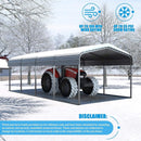 [12X20FT] Alora Premium Modern Heavy-Duty Outdoor Alloy Steel Carport Canopy (SAK91486) - Saksby Wholesale - Weather Resistant View