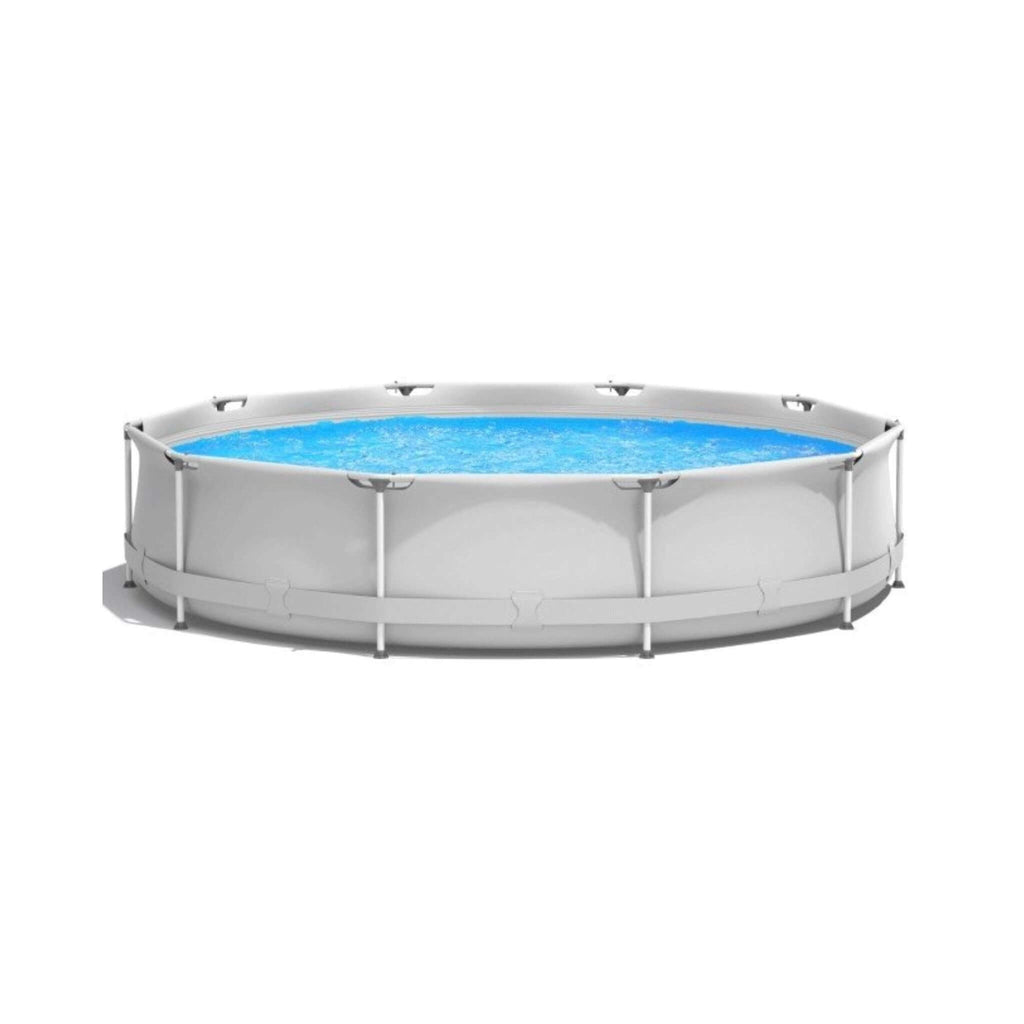 Large Round Above Ground Swimming Pool With Pool Cover, 12FT (SAK53722) - Saksby Wholesale - Front View