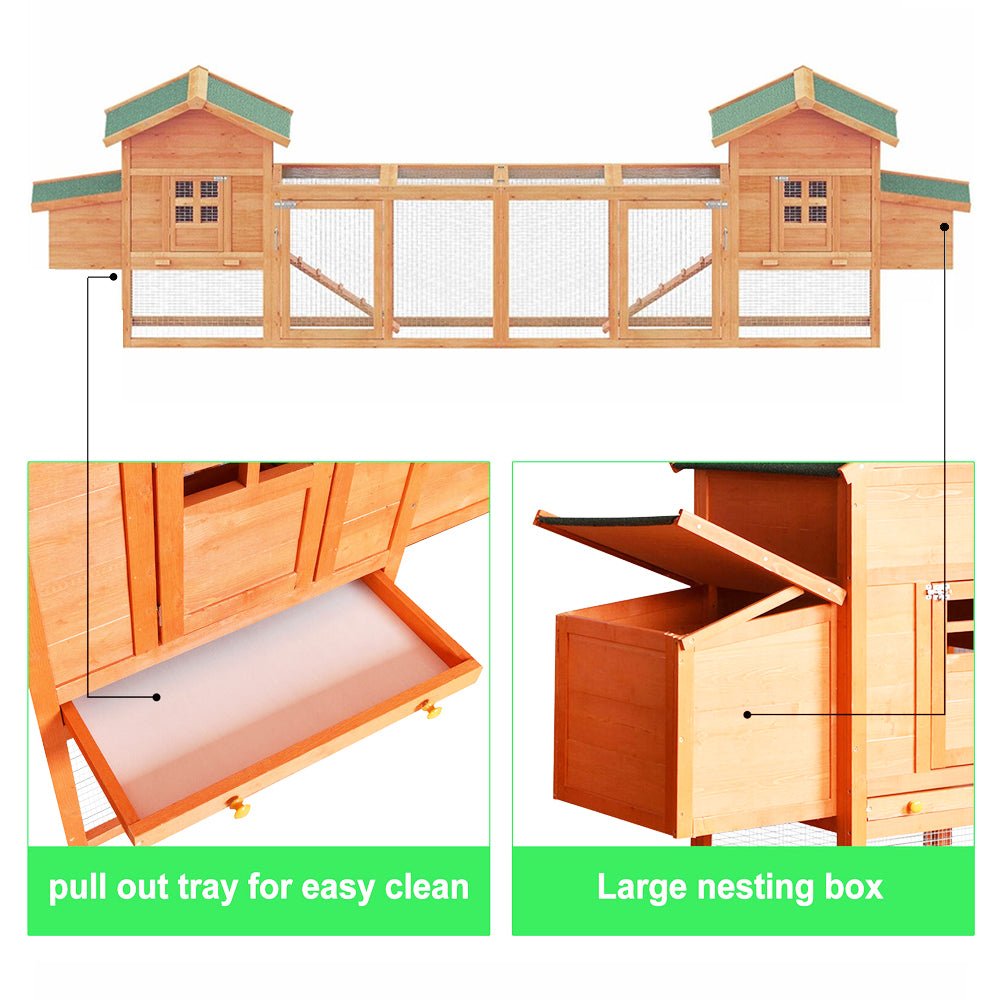 Large Wooden Backyard Hen Chicken Coop Enclosure W/ Nest Box & Run, 160" (96415764) - SAKSBY.com - Chicken Coop - SAKSBY.com