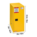 Large Yellow Heavy Duty Flammable Welded Fireproof Storage Cabinet, 35" (94152837) - SAKSBY.com - Measurement View