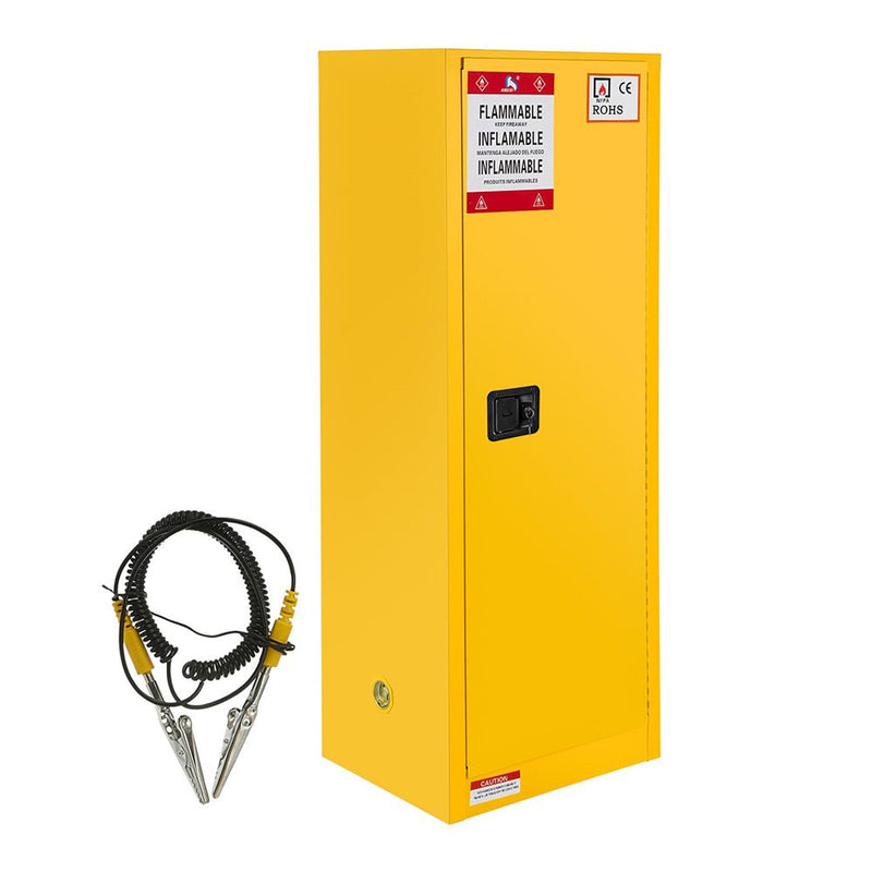 Large Yellow Heavy Duty Flammable Welded Fireproof Storage Cabinet, 35" (94152837) - Side View