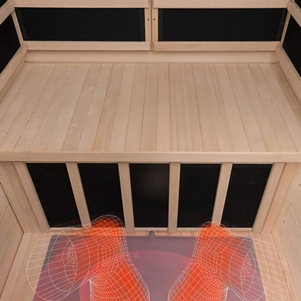 Luxury 2-Person Hemlock Wood FAR Infrared Sauna Room W/ Glass Door, 1750W (SAK81525) - Saksby Wholesale - Chair Details