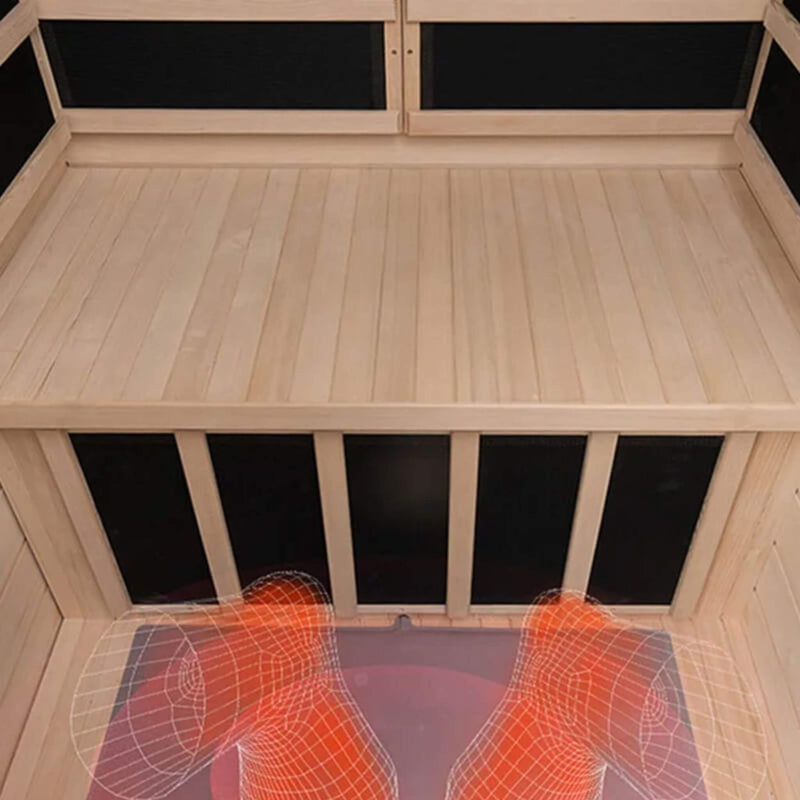 Luxury 2-Person Hemlock Wood FAR Infrared Sauna Room W/ Glass Door, 1750W (SAK81525) - Saksby Wholesale - Chair Details