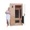 Luxury 2-Person Hemlock Wood FAR Infrared Sauna Room W/ Glass Door, 1750W (SAK81525) - Saksby Wholesale - Demonstration View With Model