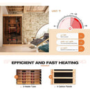 Luxury 2-Person Low EMF FAR Infrared Heat Wood Home Personal Spa Sauna W/ Panoramic Tempered Glass, 2000W (SAK27481) - Saksby Wholesale - Heating Details