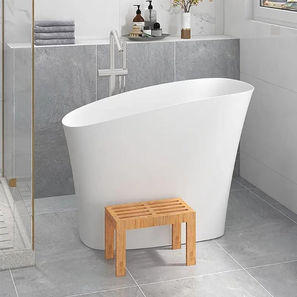 Luxury 47 Inch Freestanding Japanese-Styled Deep Stone Soaking Bathtub Resin, White (92657314) - SAKSBY.com - Bathtubs - SAKSBY.com