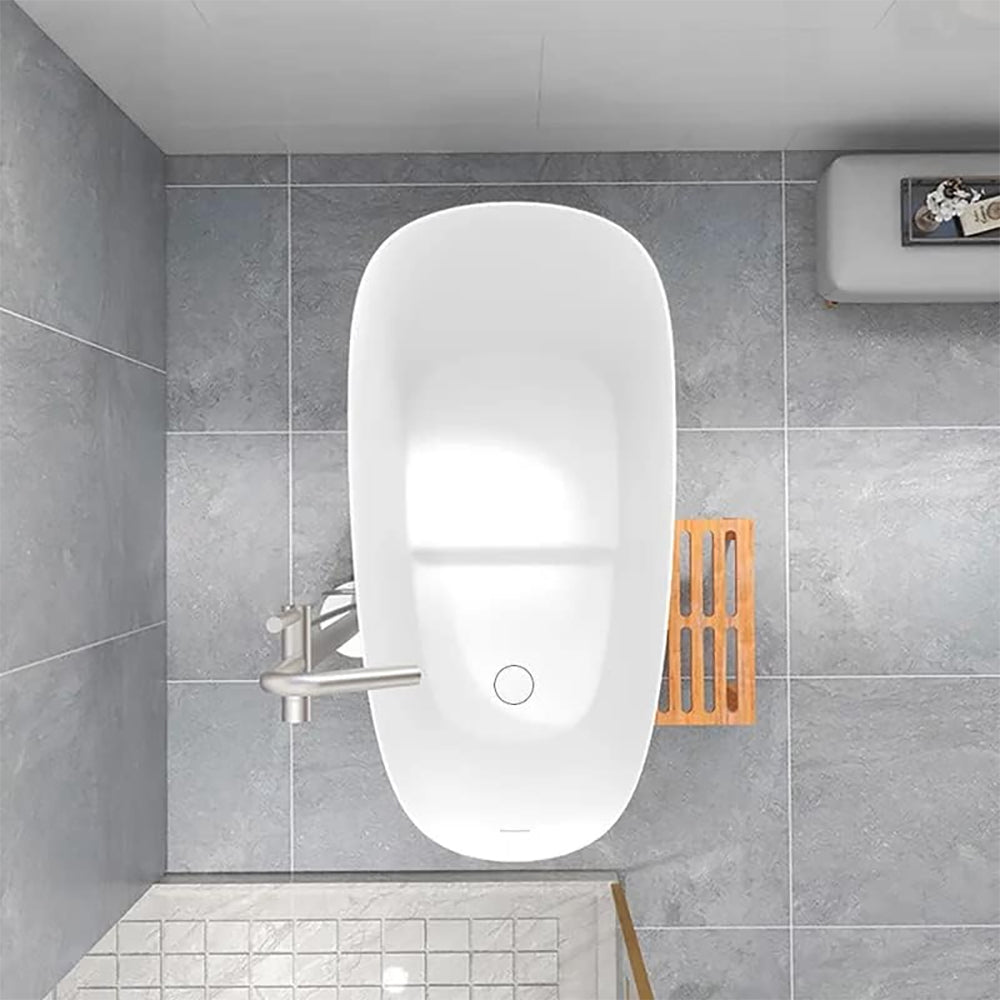 Luxury 47 Inch Freestanding Japanese-Styled Deep Stone Soaking Bathtub Resin, White (92657314) - SAKSBY.com - Bathtubs - SAKSBY.com