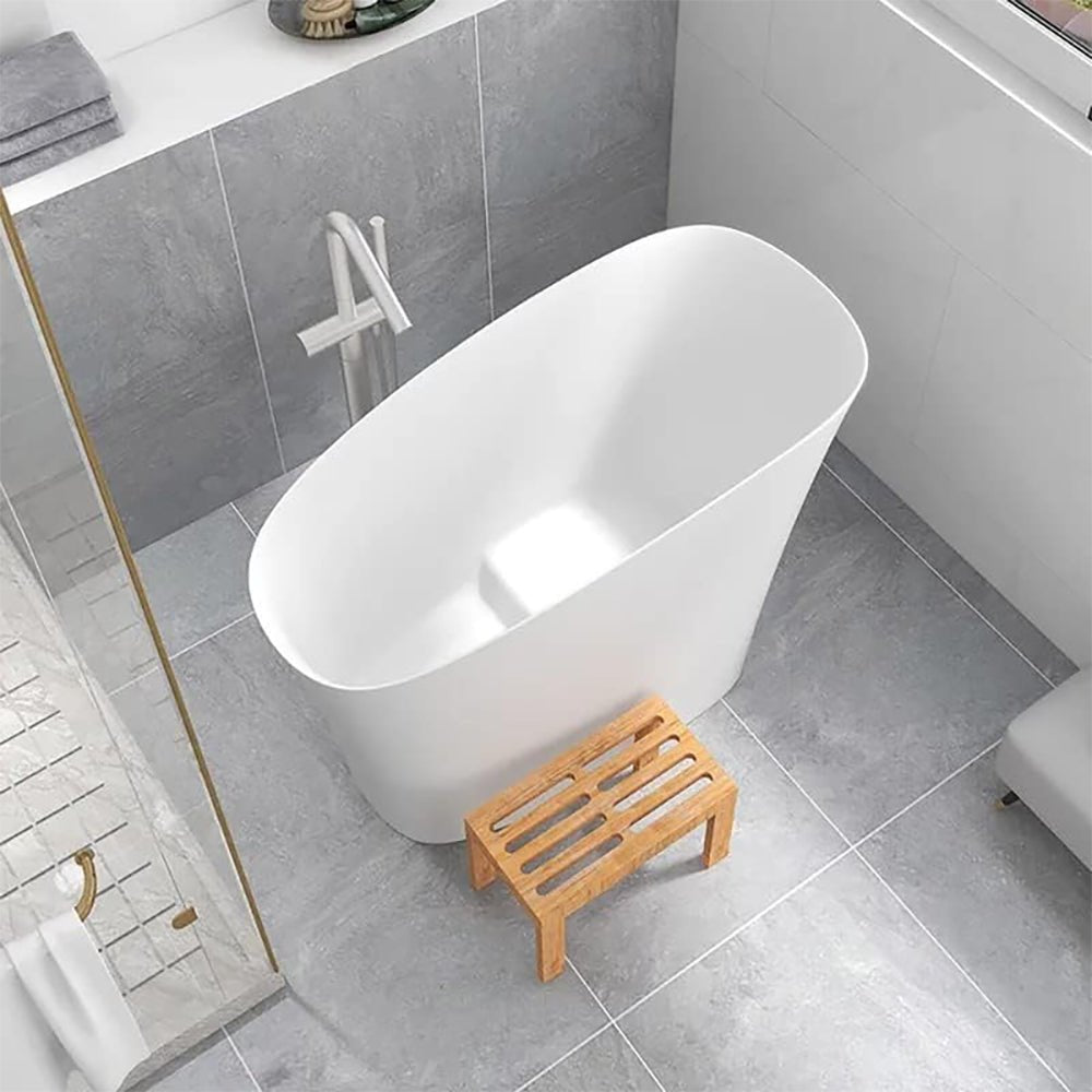 Luxury 47 Inch Freestanding Japanese-Styled Deep Stone Soaking Bathtub Resin, White (92657314) - SAKSBY.com - Bathtubs - SAKSBY.com