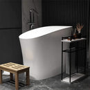 Luxury 47-Inch White Freestanding Japanese-Styled Deep Stone Soaking Bathtub Resin (SAK84725) - Saksby Wholesale - Lifestyle Right Angle View