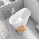 Luxury 47-Inch White Freestanding Japanese-Styled Deep Stone Soaking Bathtub Resin (SAK84725) - Saksby Wholesale - Lifestyle Top Right View