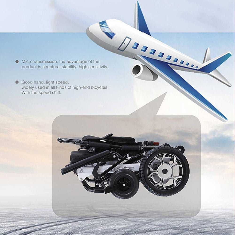 MATE Lightweight Foldable Electric Dual Motor Power Motorized Mobility Wheelchair, 220LBS (91879245) - Zoom Parts View
