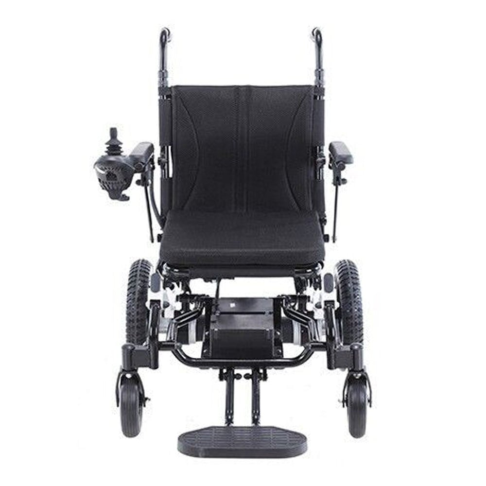 MATE Lightweight Foldable Electric Dual Motor Power Motorized Mobility Wheelchair, 220LBS (91879245) - SAKSBY.com -Front View