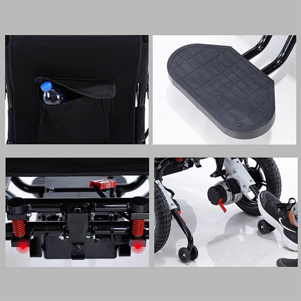 MATE Lightweight Foldable Electric Dual Motor Power Motorized Mobility Wheelchair, 220LBS (91879245) - Zoom Parts View