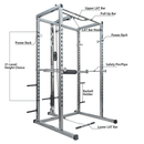 MERAX Multi-Functional Olympic Power Squat Rack Cage - For Home & Gym - SAKSBY.com - Weight Lifting Measurement View