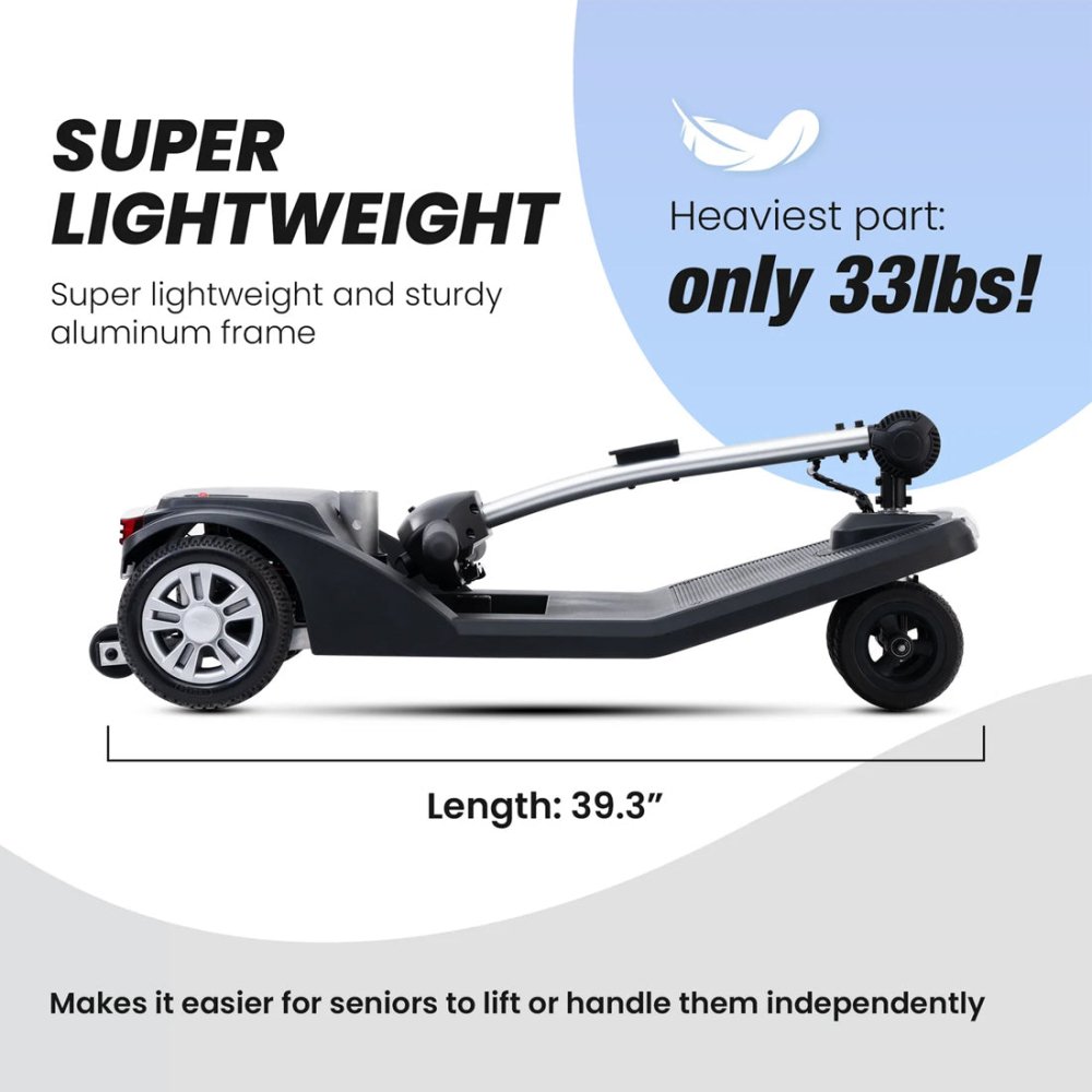 METRO MOBILITY Air Classic Electric 24V/12AH 250W Airline Approved Portable Folding Mobility Scooter, 265LBS (96425371) - SAKSBY.com - Mobility Scooters - SAKSBY.com