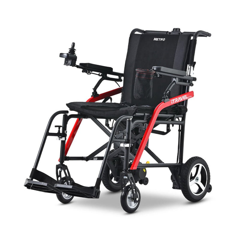 METRO MOBILITY iTravel Lite 24V/10AH 200W Premium Portable Folding Power Wheelchair, 220 LBS (97362814) - SAKSBY.com - Electric Wheelchairs - SAKSBY.com