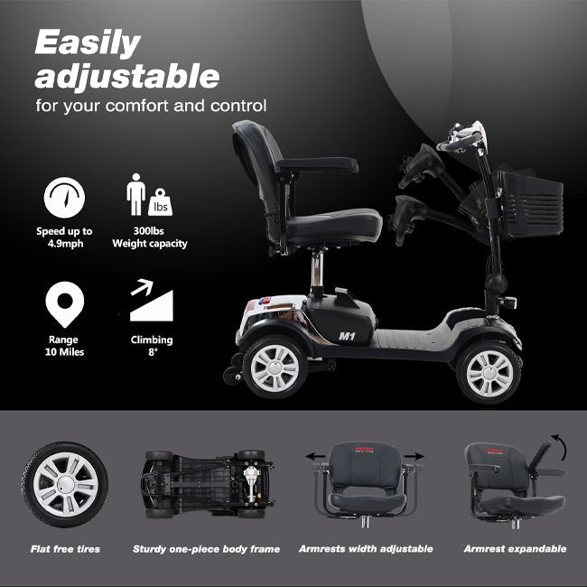 METRO MOBILITY M1 24V/12AH Electric Mobility Handicap Scooter - SAKSBY.com - Mobility Scooters - SAKSBY.com