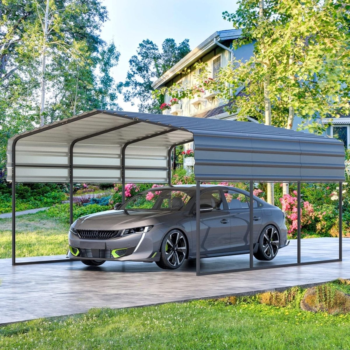 MLC Heavy Duty Prefab Multi-Use Carport Canopy With Galvanized Steel Roof