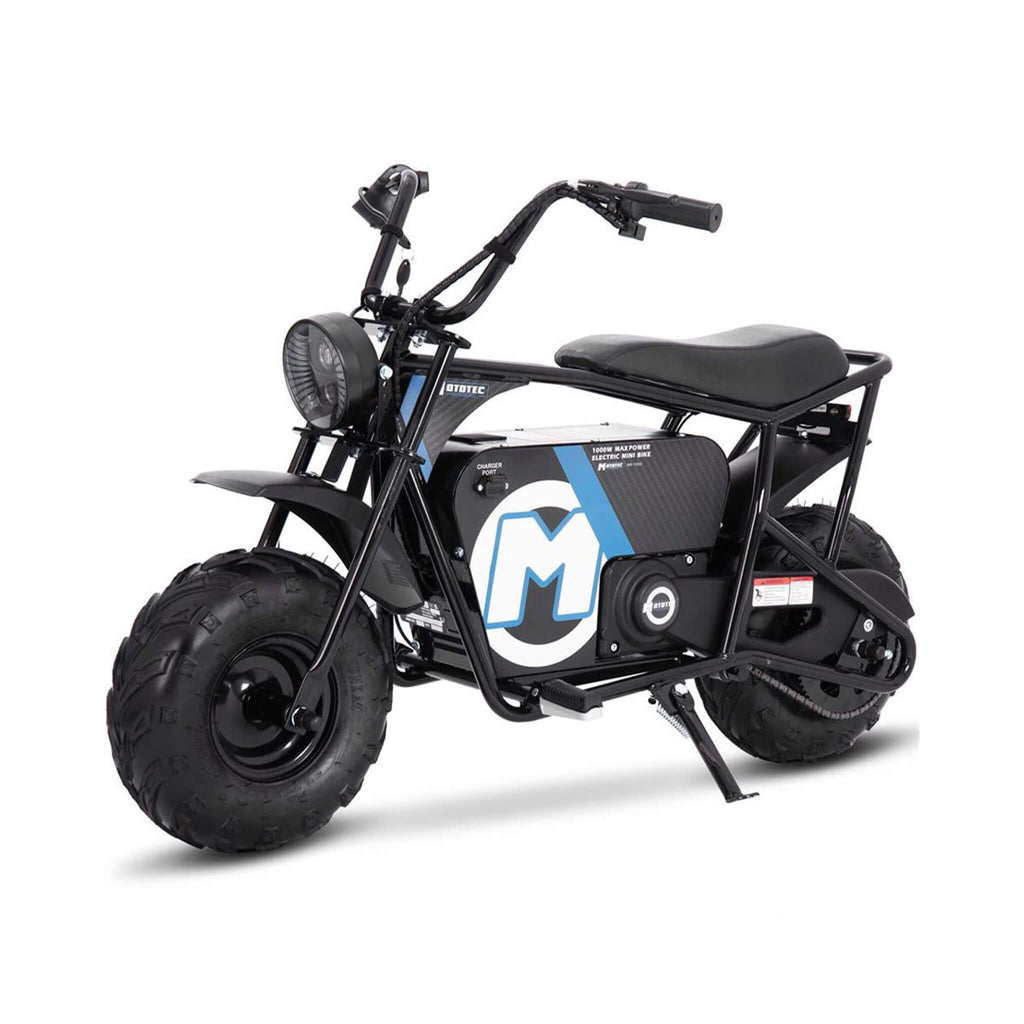MotoTec 1000W 48V/12AH Electric Powered Mini Bike - Saksby Wholesale - Front Left View