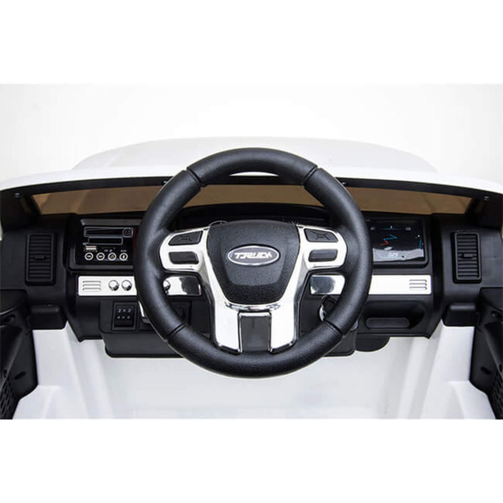 MotoTec 2.4GHZ 12V 180W 4X4 Ride-On Monster Truck (SAK46013) - Saksby Wholesale - Steering Wheel