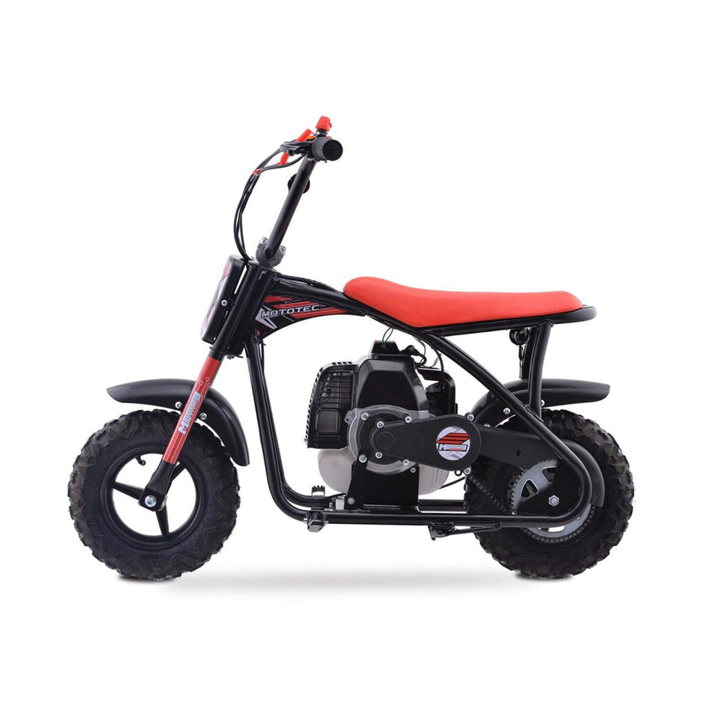 MotoTec 52CC 2-Stroke Kids Gas Mini Bike - Saksby Wholesale - Side Left View