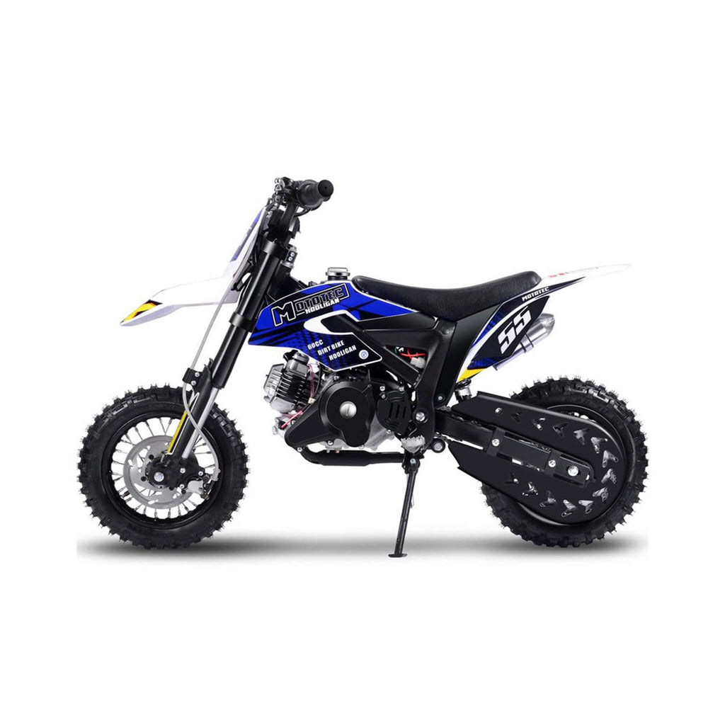MotoTec Hooligan 60CC 4-Stroke Gas Dirt Bike Black - Saksby Wholesale - Side Left View