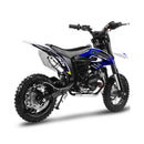MotoTec Hooligan 60CC 4-Stroke Gas Dirt Bike Blue - Saksby Wholesale - Back Right View