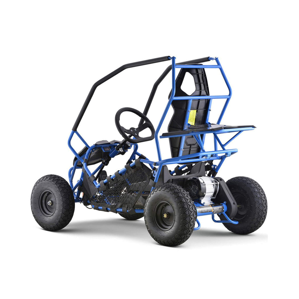 MotoTec Maverick 36V/36AH Electric Motorized Go Kart Blue - Saksby Wholesale - Back Left View
