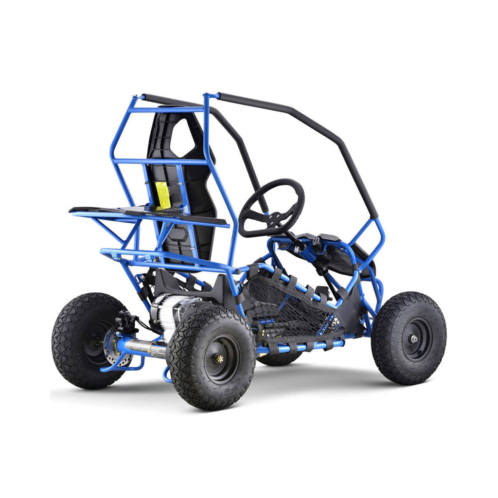 MotoTec Maverick 36V/36AH Electric Motorized Go Kart Blue - Saksby Wholesale - Back Right View