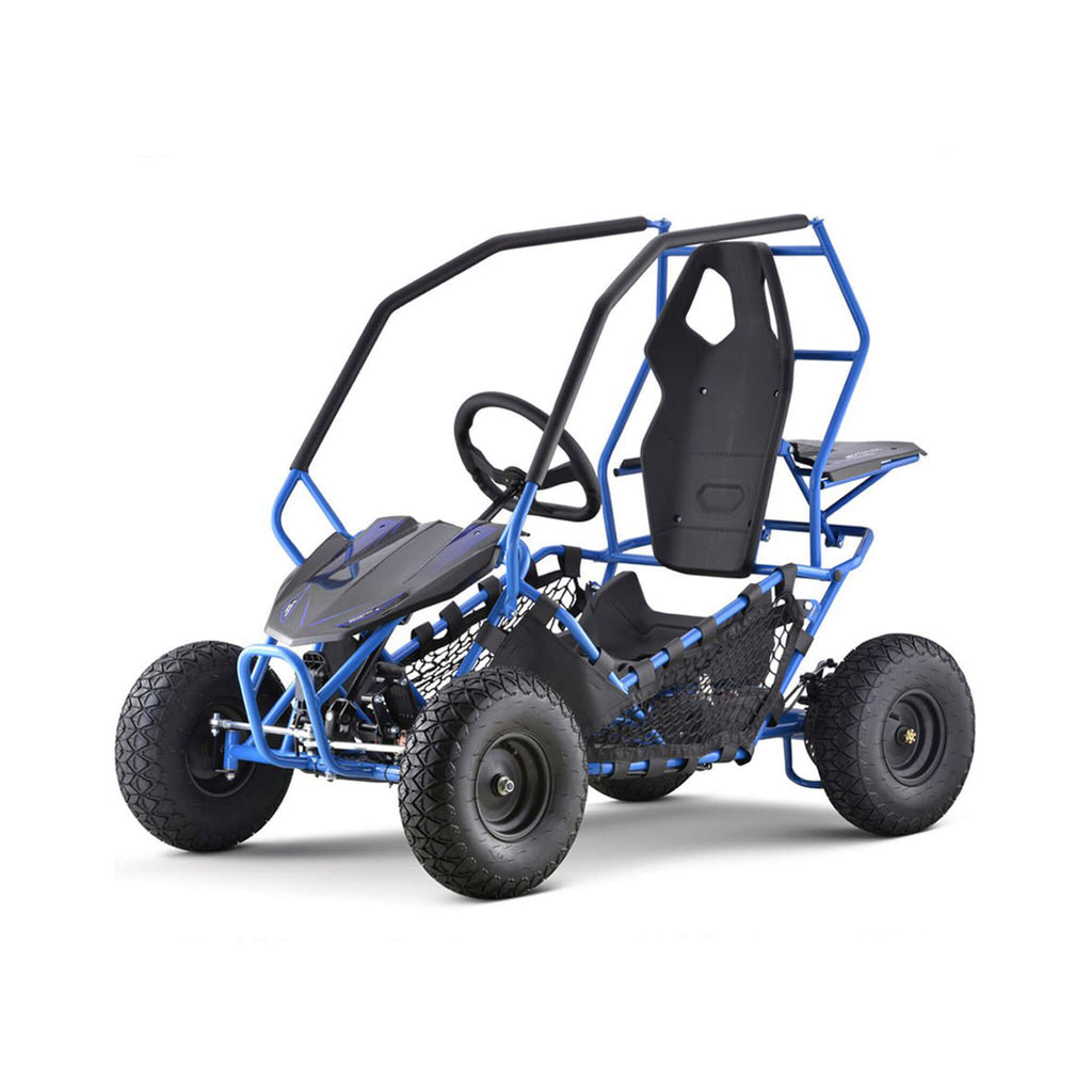 MotoTec Maverick 36V/36AH Electric Motorized Go Kart Blue - Saksby Wholesale - Front Left View