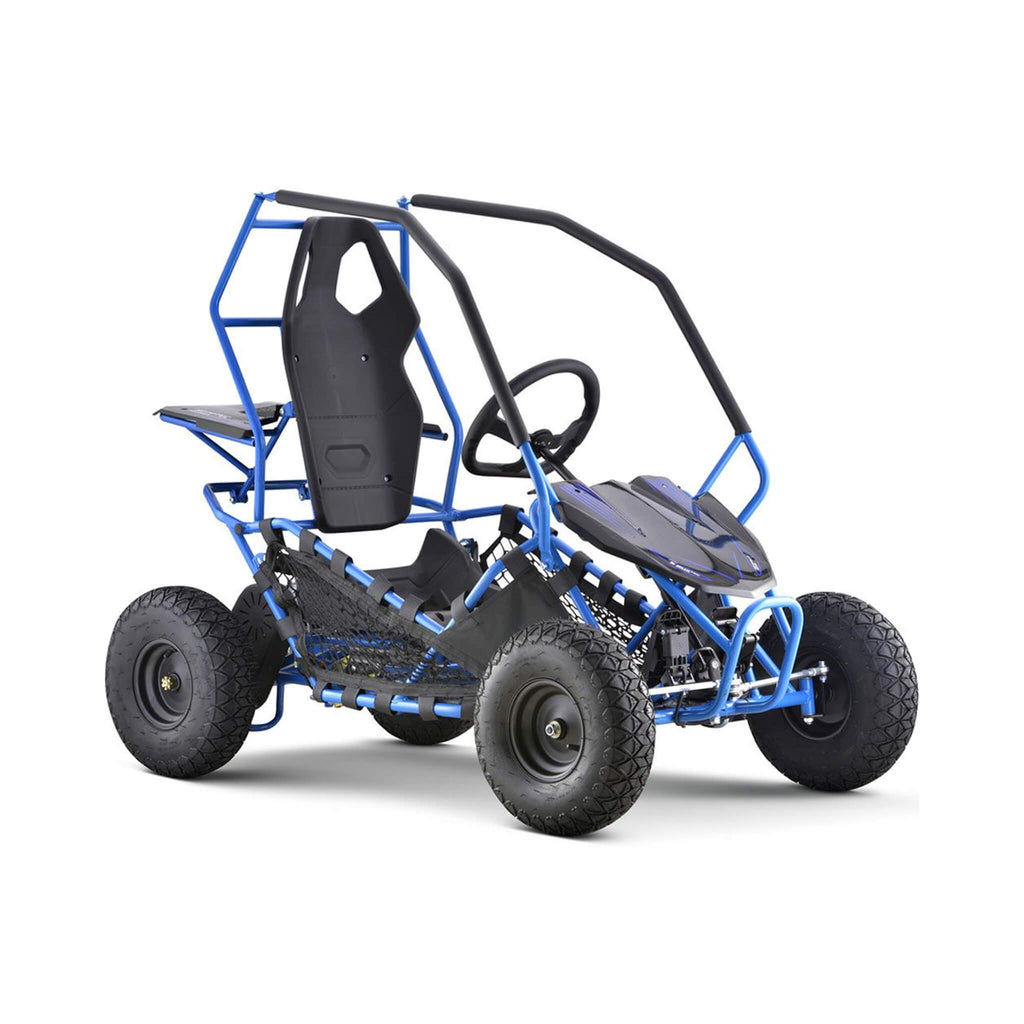 MotoTec Maverick 36V/36AH Electric Motorized Go Kart Blue - Saksby Wholesale - Front Right View