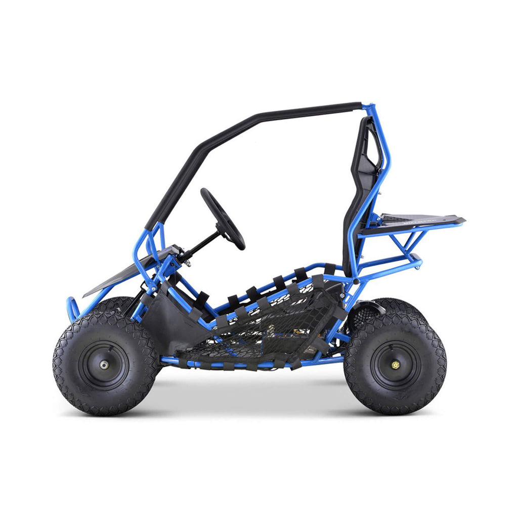 MotoTec Maverick 36V/36AH Electric Motorized Go Kart Blue - Saksby Wholesale - Side Left View