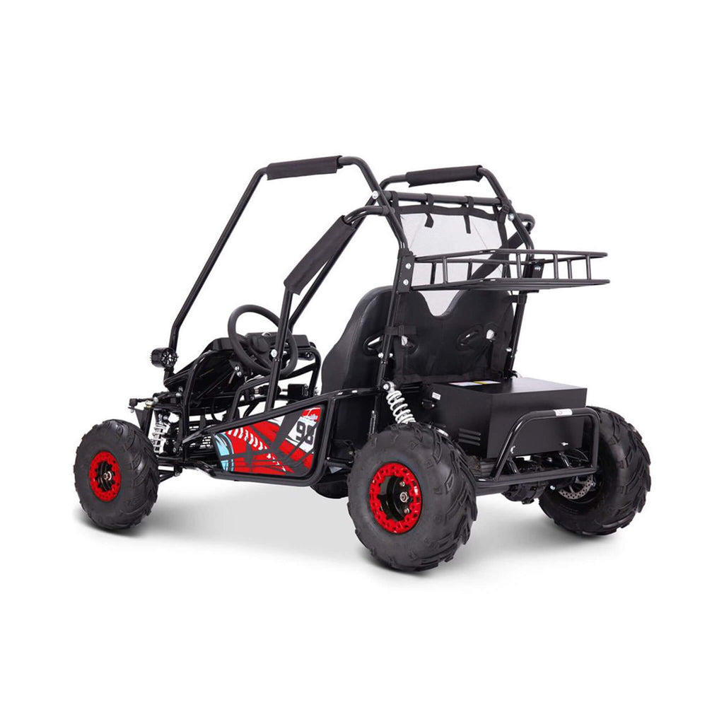 MotoTec Mud XL 60V/20AH Electric Full Suspension Go Kart Red - Saksby Wholesale - Back Left View