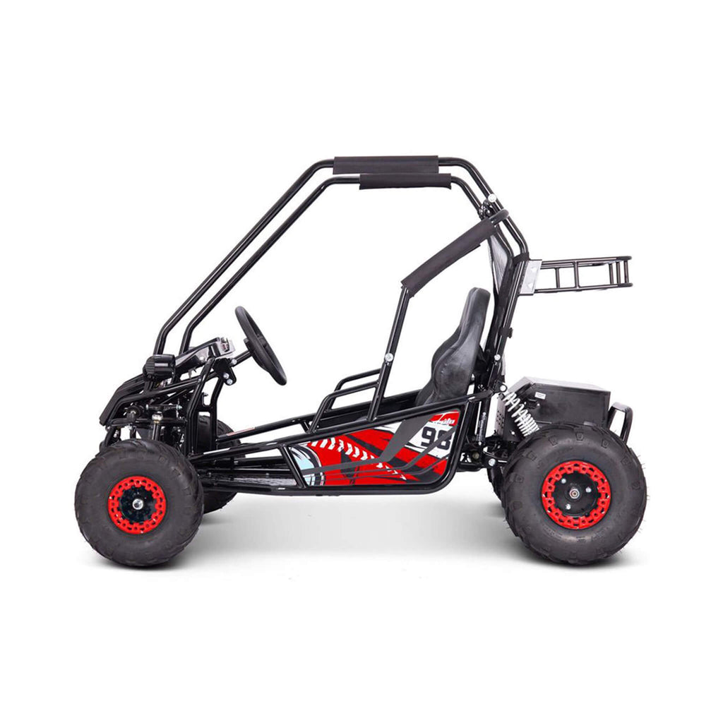 MotoTec Mud XL 60V/20AH Electric Full Suspension Go Kart Red - Saksby Wholesale - Side Left View